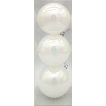 Набор шаров Время Чудес полистирол белые (диаметр 10 см, 3 штуки в упаковке)