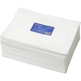 Салфетка одноразовая нестерильная в сложении 45 x 90 см 50 г/кв.м (белая, 50 штук в упаковке)