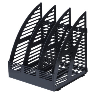 Лоток вертикальный для бумаг 240 мм Attache Economy пластиковый черный 3 отделения