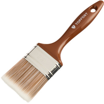 Кисть малярная плоская TOPFORT Optimum из искусственной щетины 63x15 мм  с пластиковой рукояткой