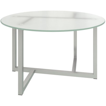 Стол журнальный Триада-11 СМ (стекло матовое/металлик, 730х730х425 мм)