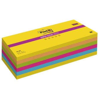 Карты модерационные самоклеющиеся Post-it Super Sticky 762-MIX неоновые 76x205 мм неоновые 5 цветов (6 блоков по 90 листов)