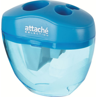 Точилка для карандашей Attache Selection с контейнером пластиковая  голубая