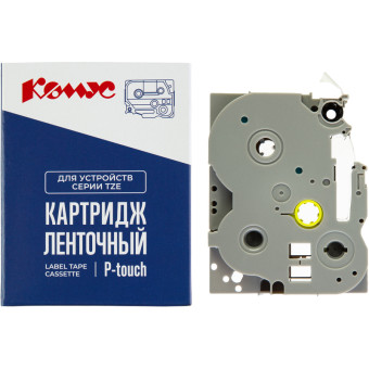 Картридж Комус TZE-431 для принтера этикеток Brother (12 мм х 8 м, цвет ленты красный, шрифт черный)