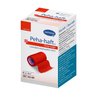 Бинт самофиксирующийся Hartmann Peha-Haft красный 8 см x 4 м