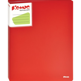 Папка файловая на 40 файлов Комус Шелк A4 25 мм красная (толщина обложки 0.7 мм)