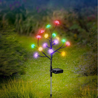 Светильник садовый на солнечной батарее Эра Сакура 32 см разноцветный  свет (Б0057655)