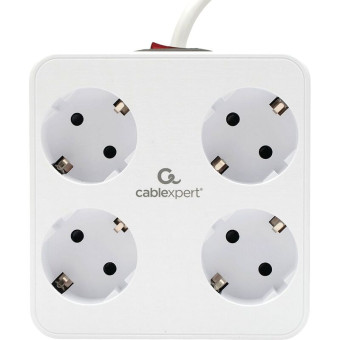 Сетевой фильтр Cablexpert Plate на 4 розетки 2 метра + 2 USB (PLT-4-C2U2-W-2)