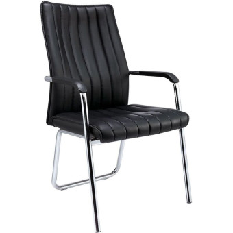 Конференц-кресло Easy Chair 811 VPU чёрное (экокожа, металл   хромированный)