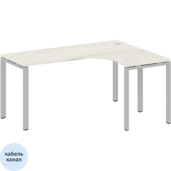Стол эргономичный Metal System Style БП.СА-4 Пр правый  (дуб наварра/серый, 1600х1200х750 мм)