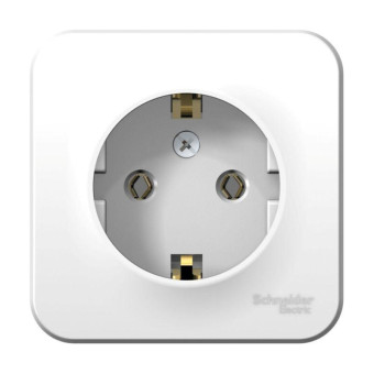 Розетка Schneider Electric Blanca одноместная с заземлением 16А IP20 открытого монтажа белая (BLNRA010111)