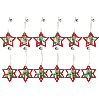 Набор елочных игрушек Miland Солдатики дерево разноцветный (высота 6 см)