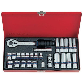 Набор головок двенадцатигранных King Tony 7-19 мм 3/8" 26 предметов (3027MR)