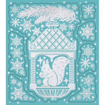 Наклейка новогодняя Magic Time Белочка (15.5x17.5 см)