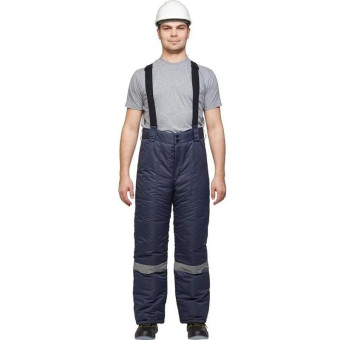 Брюки рабочие зимние мужские з28-БР с СОП синие из ткани таслан (размер 56-58, рост 170-176)