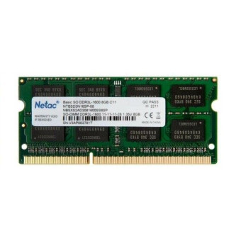 Оперативная память Netac 8 ГБ NTBSD3N16SP-08 (SO-DIMM DDR3L) Оперативная память Netac 8 ГБ NTBSD3N16SP-08 (SO-DIMM DDR3L)