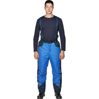 Брюки рабочие зимние мужские Nайтстар Алькор со светоотражающим кантом синие из ткани Lokker (размер 60-62, рост 182-188)