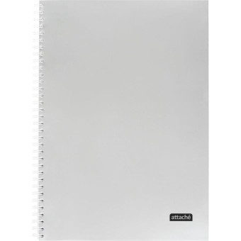 Тетрадь общая Attache А4 96 листов в клетку на гребене (обложка серебристая, тиснение фольгой, 25 штук в упаковке)