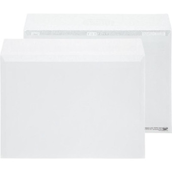 Конверт Комус C4 90 г/кв.м белый стрип с внутренней запечаткой (250 штук в упаковке)
