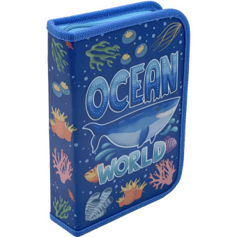 Пенал односекционный большой с двумя откидными планками ПОДВОДНЫЙ МИР 2023