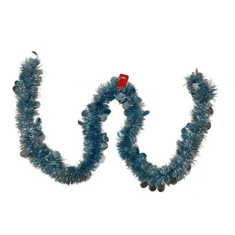 Мишура новогодняя синяя 200x9 см