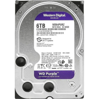 Жесткий диск Western Digital Purple 6 ТБ (WD64PURZ)