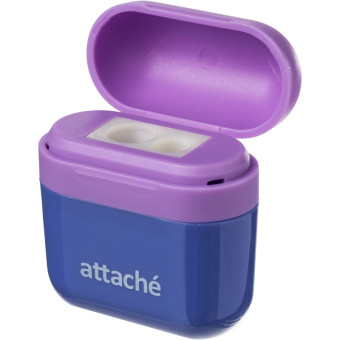 Точилка для карандашей Attache с контейнером пластиковая фиолетовая