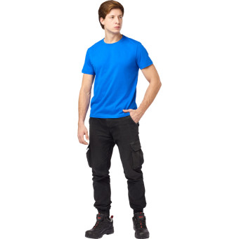 Футболка васильковая короткий рукав 100% хлопок (размер 56-58 (XXL))