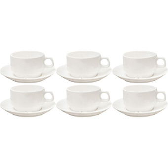 Чайная пара P.L. Proff Cuisine Stackable фарфоровая 250 мл (6 штук в   упаковке)