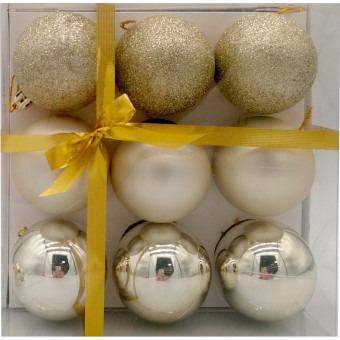 Набор шаров Magic Time полистирол золотистые (диаметр 6 см, 9 штук в упаковке)