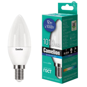 Лампа светодиодная Camelion LED12-C35/865/E14 свеча 12Вт E14 6500K 1010Лм 220В 13691