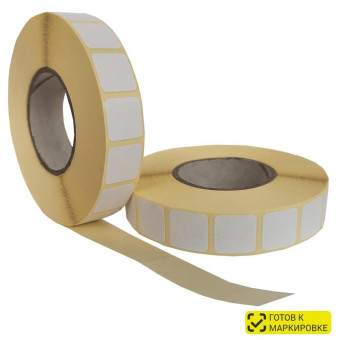 Термотрансферные этикетки 15х15 мм бумажные полуглянцевые (диаметр  втулки 40 мм, 42 рулона по 2000 этикеток)