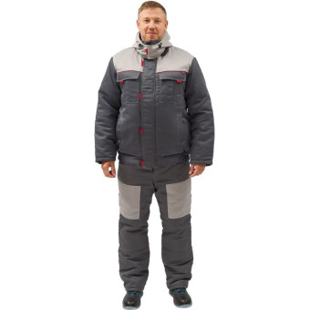 Костюм рабочий зимний мужской Фаворит-2-КПК серый (размер 52-54, рост 170-176)