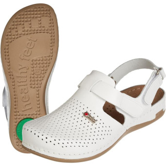 Сабо женские Leon MED951 ПУ из натуральной кожи белые размер 36