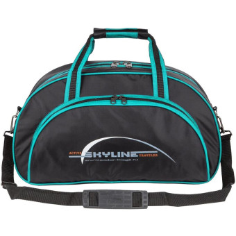 Сумка дорожная Polar из полиэстера черная/бирюзовая (П9010)