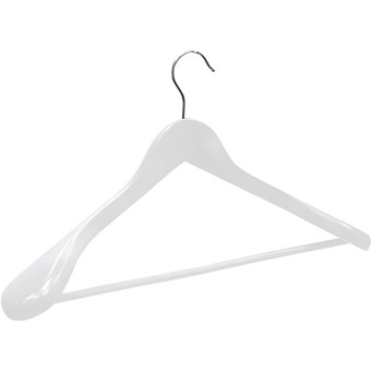 Вешалка-плечики для верхней одежды дерево белая (размер 44-48, 3 штуки в упаковке)