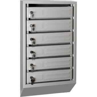 Ящик почтовый Klesto 6-секционный (серый, 395х120х710 мм)