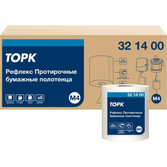 Протирочная бумага Торк (Tork) Reflex 321400 M4 белая (6 рулонов по 270 метров)