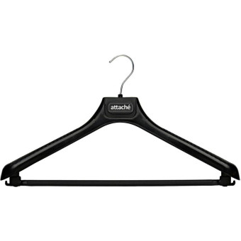 Вешалка-плечики для легкой одежды Attache С044 с перекладиной черная  (размер 48-50)
