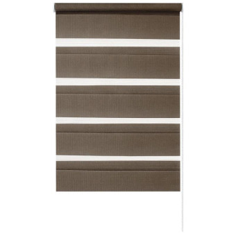 Рулонная штора Ролло День-Ночь полиэстер коричневая (98х170 см)