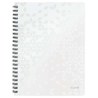 Бизнес-тетрадь Leitz Wow А4 80 листов белая в клетку на спирали (240х307 мм)