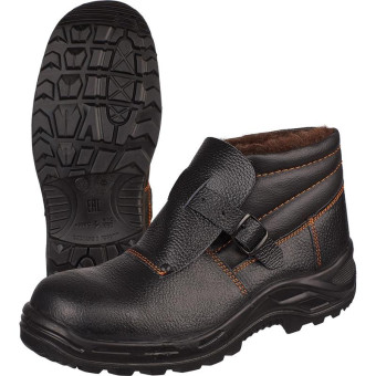 Ботинки сварщика утепленные натуральная кожа черные с металлическим подноском размер 47