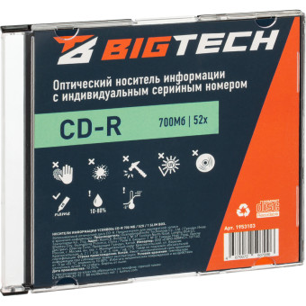 Диск CD-R BigTech 700 МБ 52x slim YCDRB006