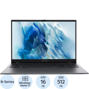 Ноутбук игровой Chuwi GemiBook Plus 15.6" серый Intel N-Series N100/16  ГБ/SSD 512 ГБ (CWI620-PN1N5N1HDMXX)
