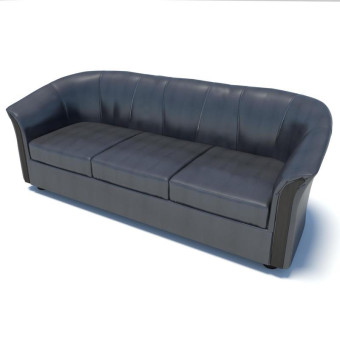 Диван трехместный Фаворит черный (экокожа)