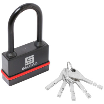 Замок навесной всепогодный Булат ВС 3-Н75-01 ПЛ 75 мм черный