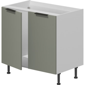 Шкаф кухонный база под мойку VOK BM2D_72_80 (платиновый зелёный/белый шагрень, 800х530х870 мм)