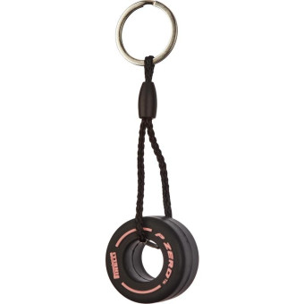 Брелок Колесо d-3,5 см черный(синяя надпись)