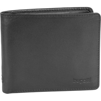 Портмоне мужское Bugatti Primo из натуральной кожи черного цвета  (49108101)