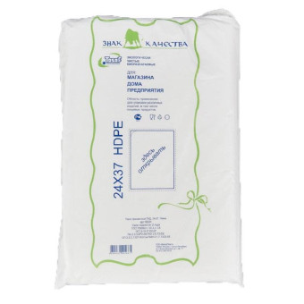 Пакет фасовочный Знак Качества ПНД 10 мкм био 24x37 см (1000 штук в пласте)